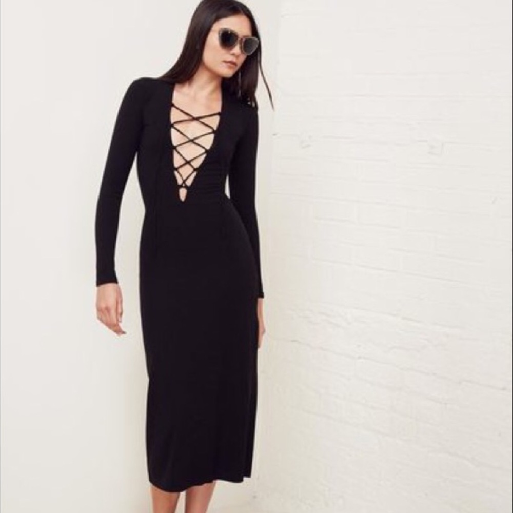 Navy blue Edison dress by Reformation